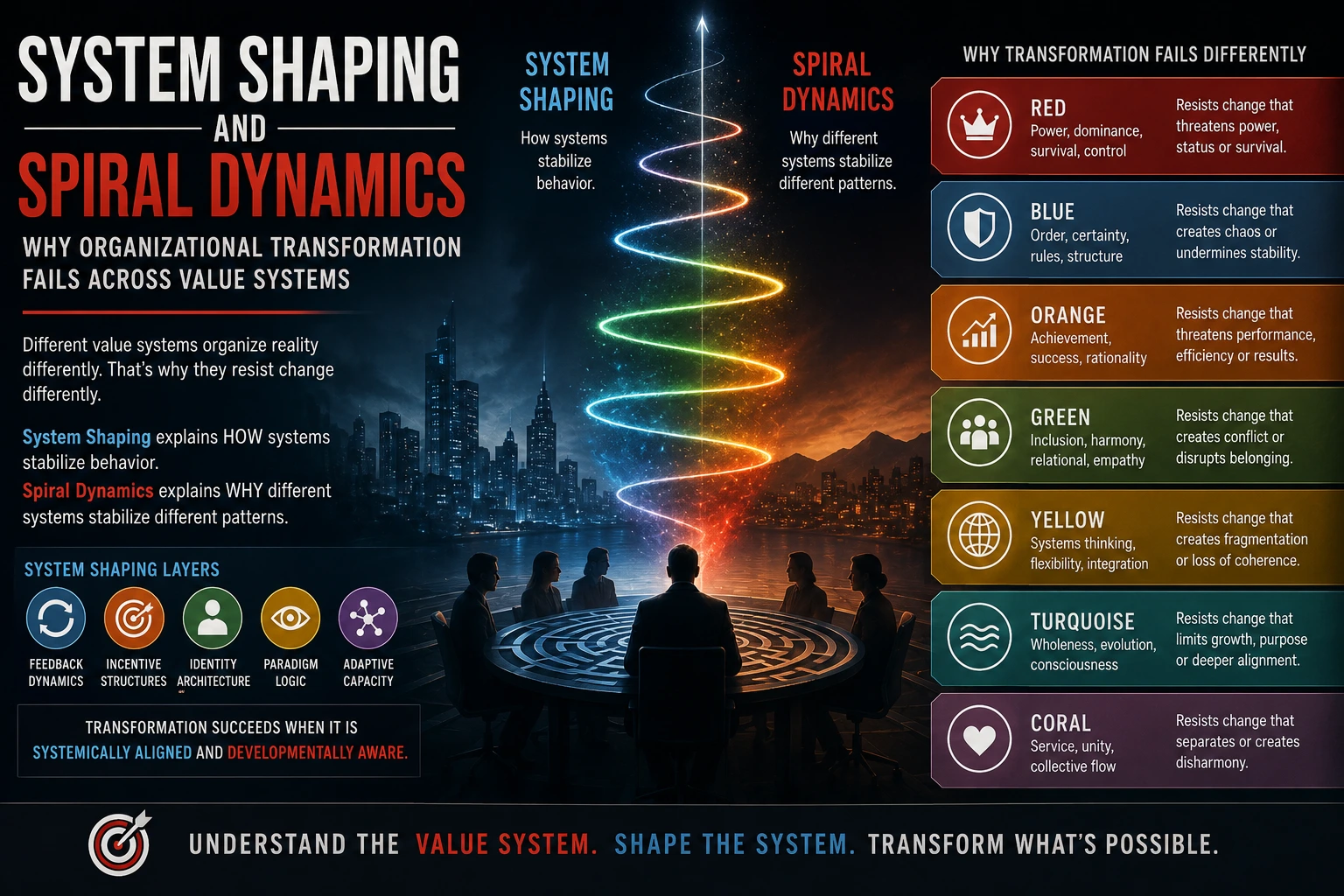 System Shaping and Spiral Dynamics: Why Organizational Transformation Fails Across Value Systems