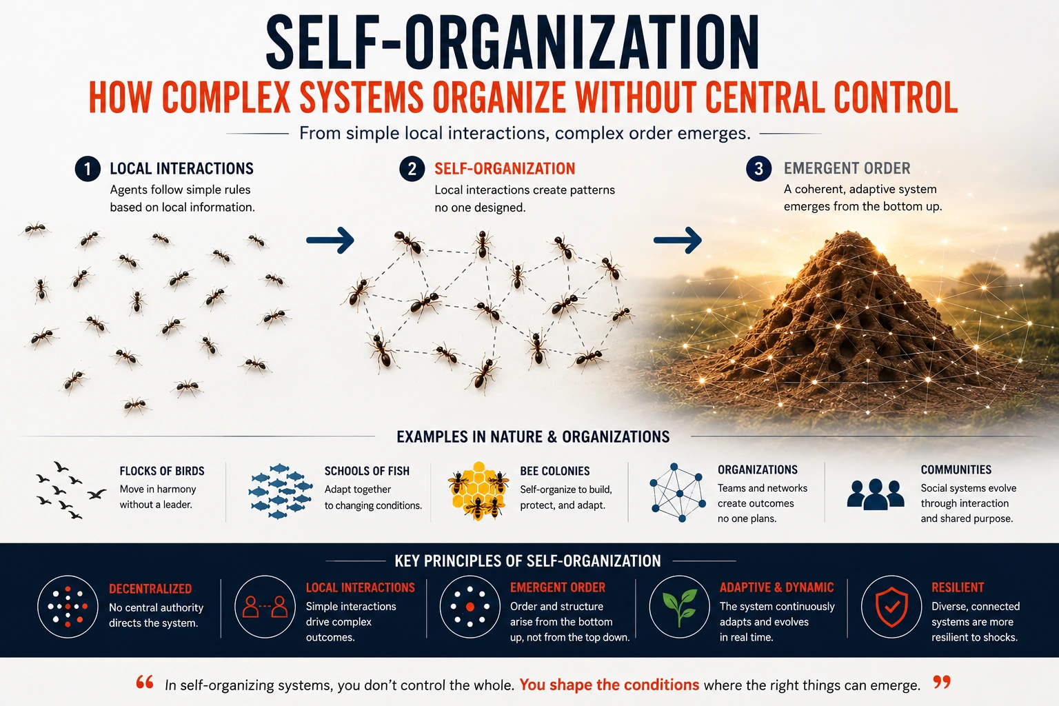 What Is Self-Organization? How Complex Systems Organize Without Central Control